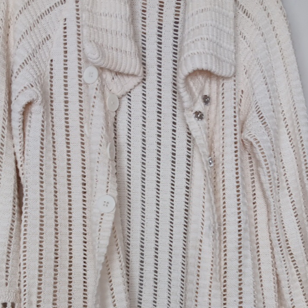 Cream Open-Knit Sweater - Picture 9 of 13